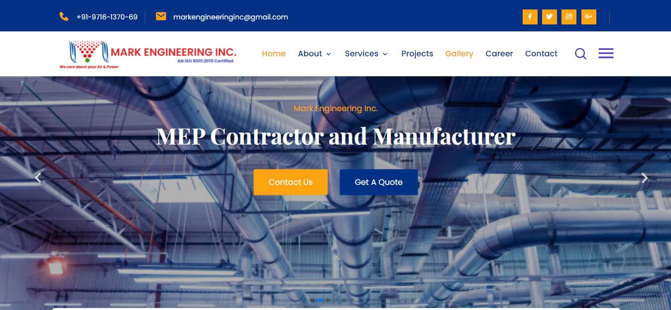 Manufacturer and Contractor Website Design and Development Company