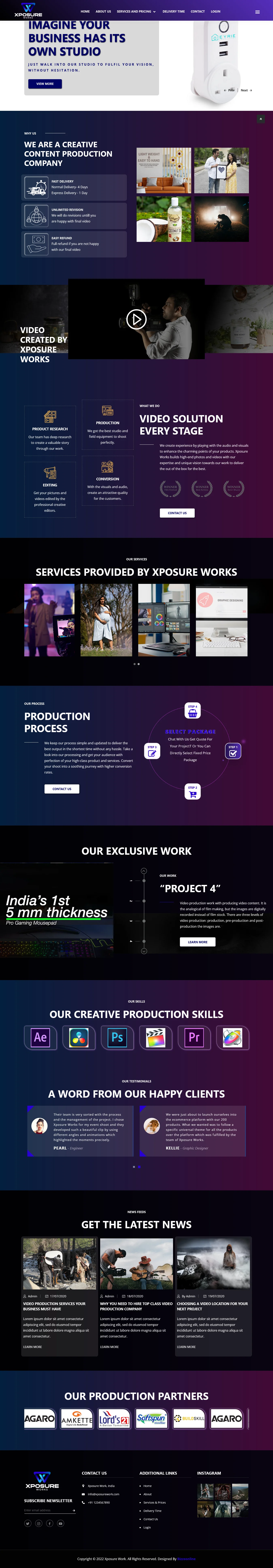 videography website design company gurgaon